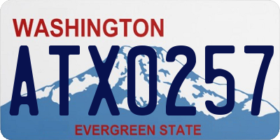 WA license plate ATX0257