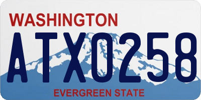WA license plate ATX0258