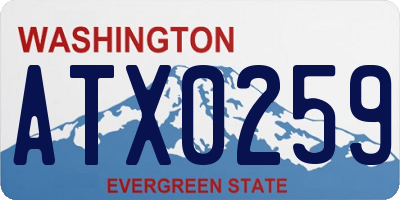 WA license plate ATX0259