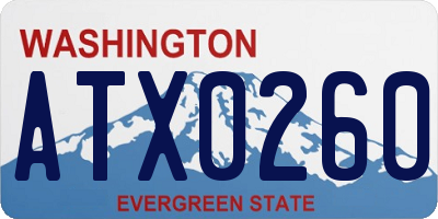 WA license plate ATX0260