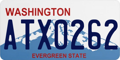 WA license plate ATX0262