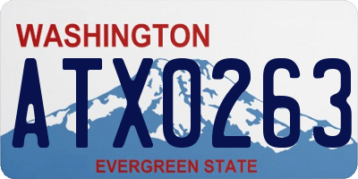 WA license plate ATX0263