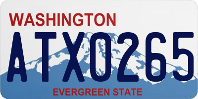 WA license plate ATX0265