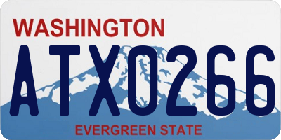 WA license plate ATX0266