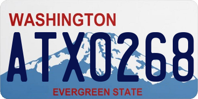 WA license plate ATX0268