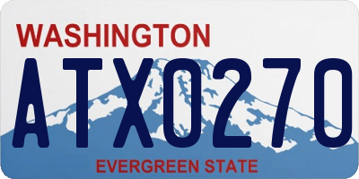 WA license plate ATX0270