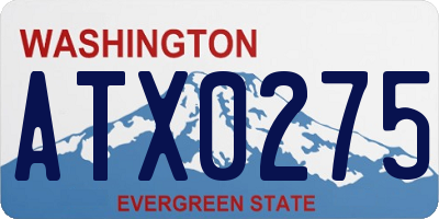 WA license plate ATX0275