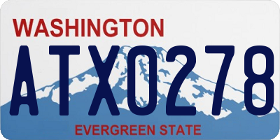 WA license plate ATX0278