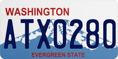 WA license plate ATX0280