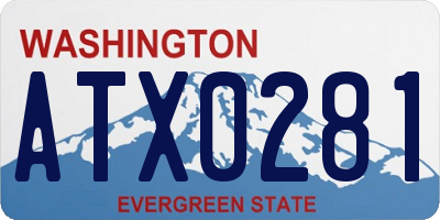 WA license plate ATX0281