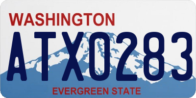 WA license plate ATX0283