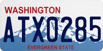 WA license plate ATX0285