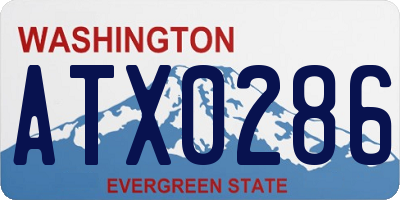WA license plate ATX0286