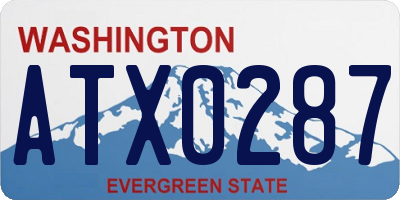 WA license plate ATX0287
