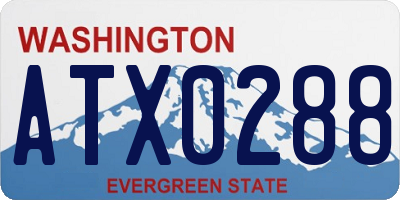 WA license plate ATX0288