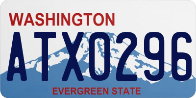 WA license plate ATX0296