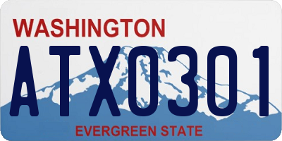WA license plate ATX0301