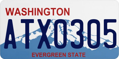 WA license plate ATX0305