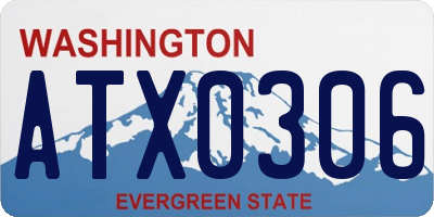 WA license plate ATX0306