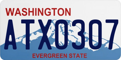 WA license plate ATX0307