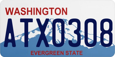 WA license plate ATX0308