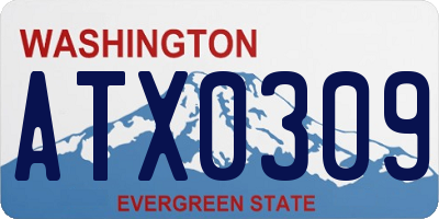 WA license plate ATX0309