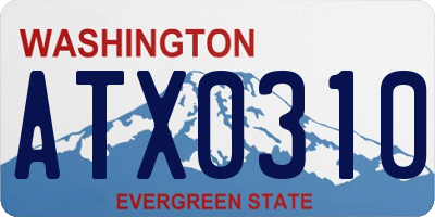 WA license plate ATX0310