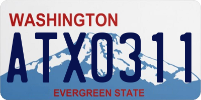 WA license plate ATX0311