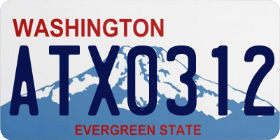WA license plate ATX0312