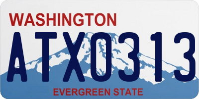 WA license plate ATX0313