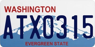 WA license plate ATX0315