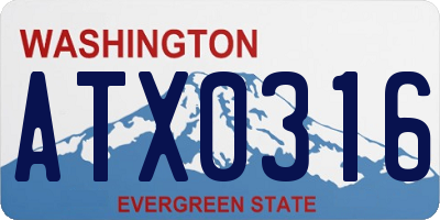 WA license plate ATX0316