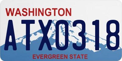 WA license plate ATX0318