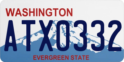 WA license plate ATX0332