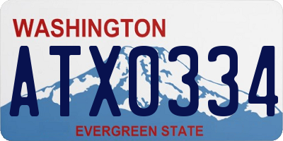 WA license plate ATX0334