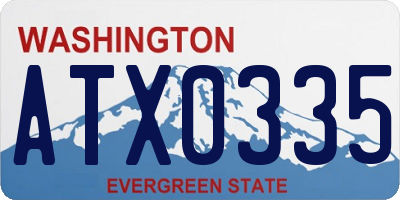 WA license plate ATX0335