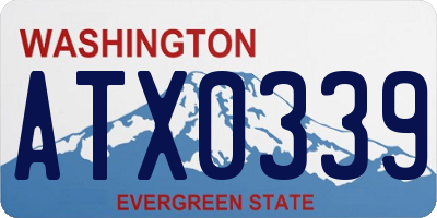WA license plate ATX0339