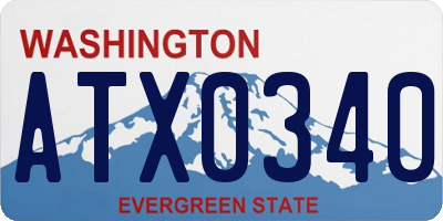 WA license plate ATX0340
