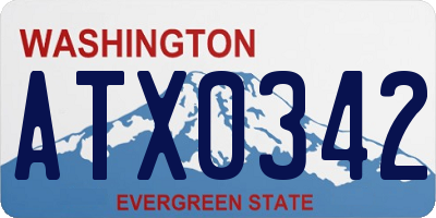 WA license plate ATX0342