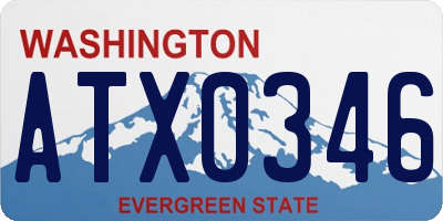 WA license plate ATX0346