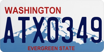 WA license plate ATX0349