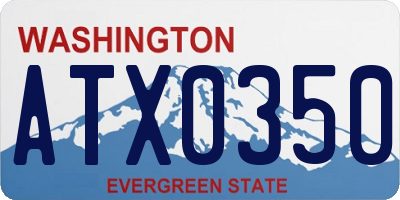 WA license plate ATX0350