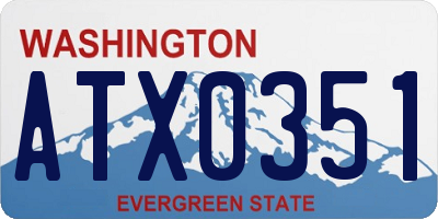 WA license plate ATX0351