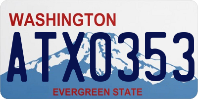 WA license plate ATX0353