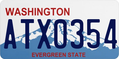 WA license plate ATX0354