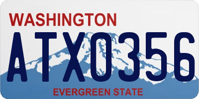 WA license plate ATX0356