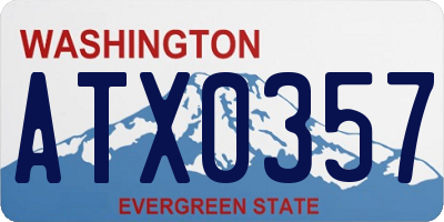 WA license plate ATX0357