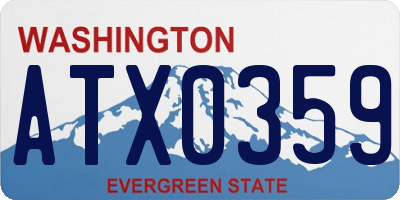 WA license plate ATX0359