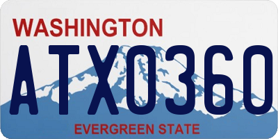WA license plate ATX0360
