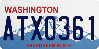 WA license plate ATX0361